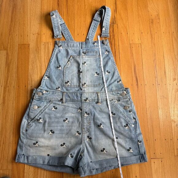 Disney Parks Mickey Mouse Denim Jean Short Overalls Size L (Juniors) - Picture 12 of 12